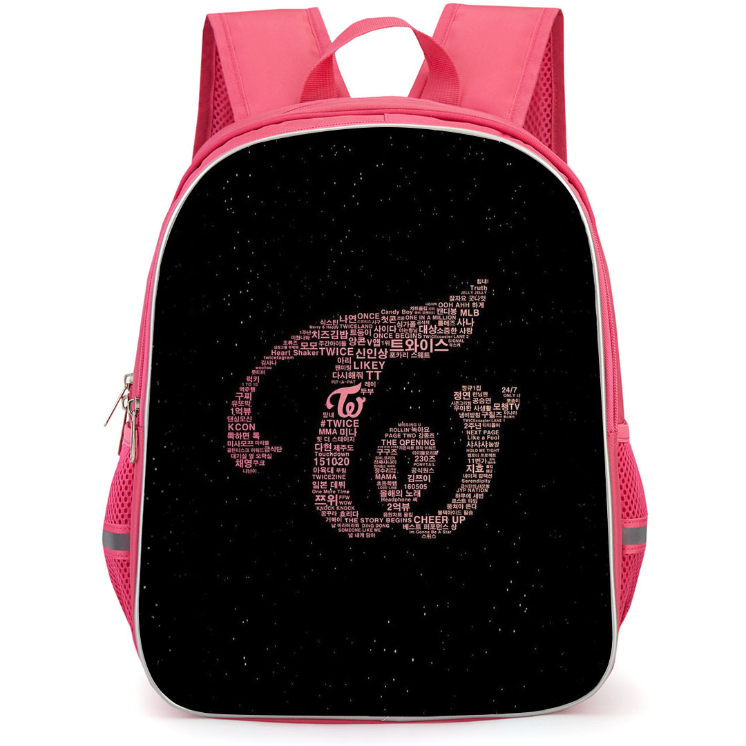 Twice Backpack StudentPack - Twice WordArt Logo On Black Background