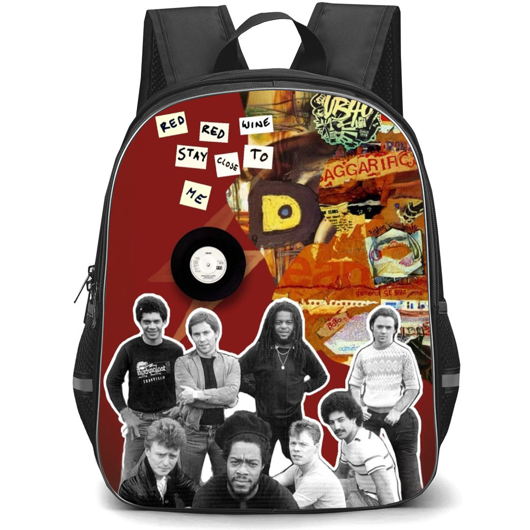 UB40 Backpack School Bag StudentPack - UB40 Red Wine Collage