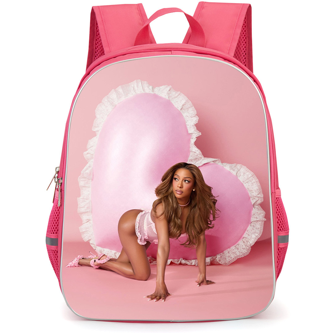 Victoria Monet Backpack School Bag StudentPack - Victoria Monet Pink Heart Valentines Photoshoot Poster