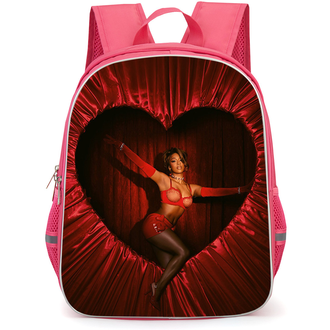 Victoria Monet Backpack School Bag StudentPack - Victoria Monet Wears Red Lingerie On A Heart Set Poster