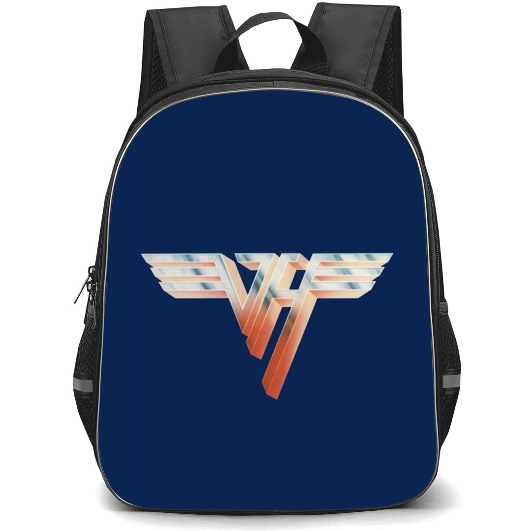 Van Halen Backpack School Bag StudentPack - Band Retro Logo In Blue Background