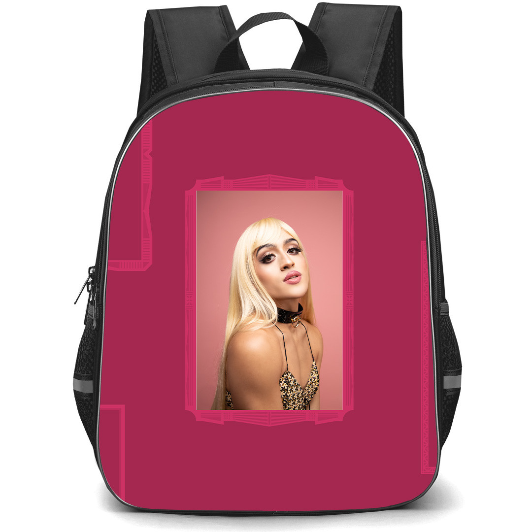 Villano Antillano Backpack StudentPack - Villano Antillano Side Portrait On Pink Frame Poster
