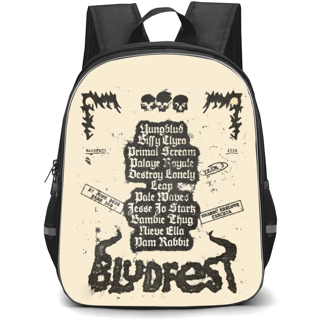 Yungblud Backpack School Bag StudentPack - Yungblud Bludfest Skulls Poster