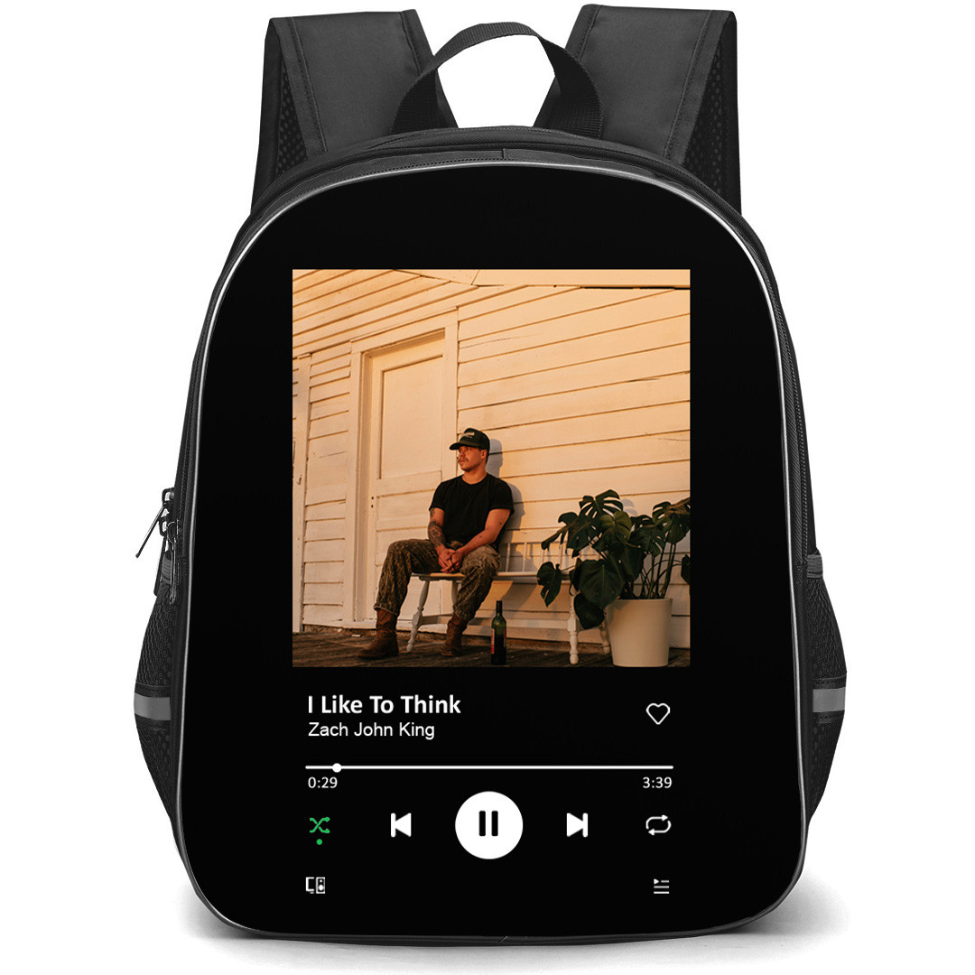Zach John King Backpack School Bag StudentPack - Zach John King I Like To Think Song Spotify Playlist Poster