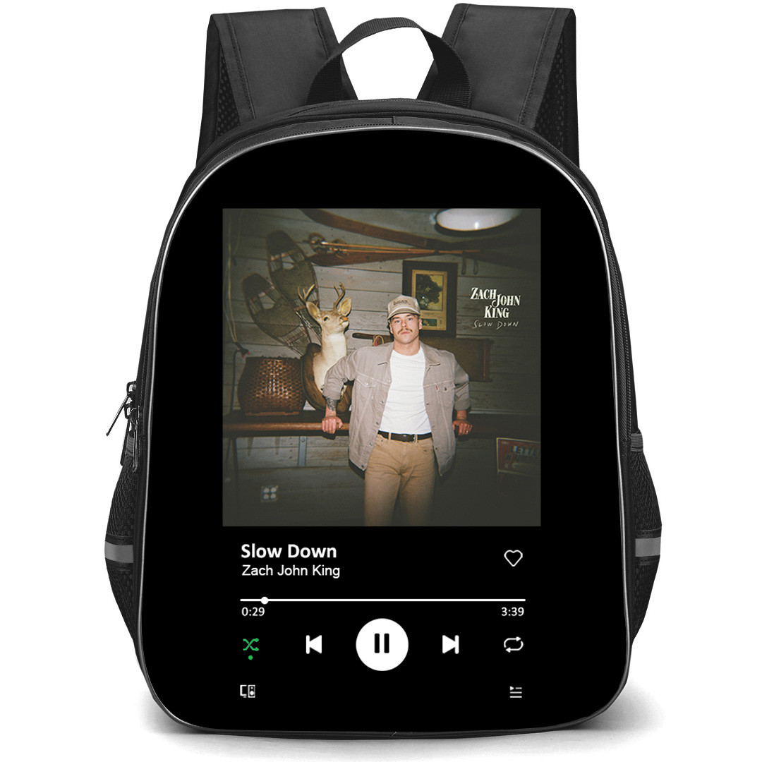 Zach John King Backpack School Bag StudentPack - Zach John King Slow Down EP Album Spotify Library Poster