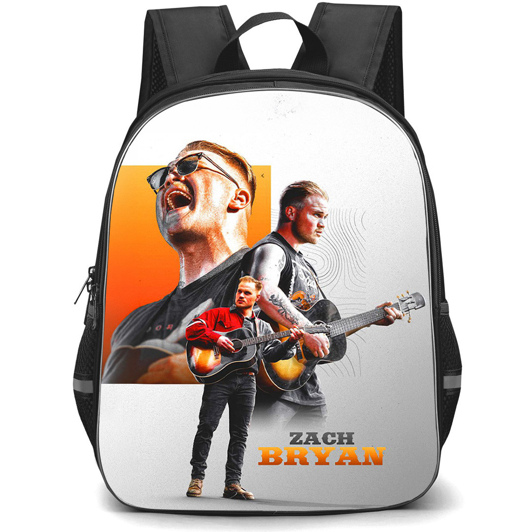 Zach Bryan Backpack School Bag StudentPack - Zach Bryan Fan Art Grey Background Collage Poster