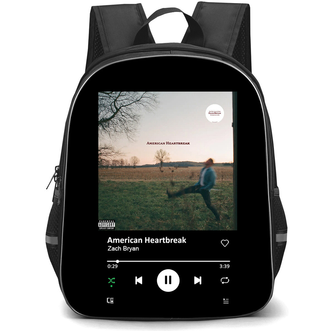 Zach Bryan Backpack School Bag StudentPack - Zach Bryan American Heartbreak Album Spotify Library Poster