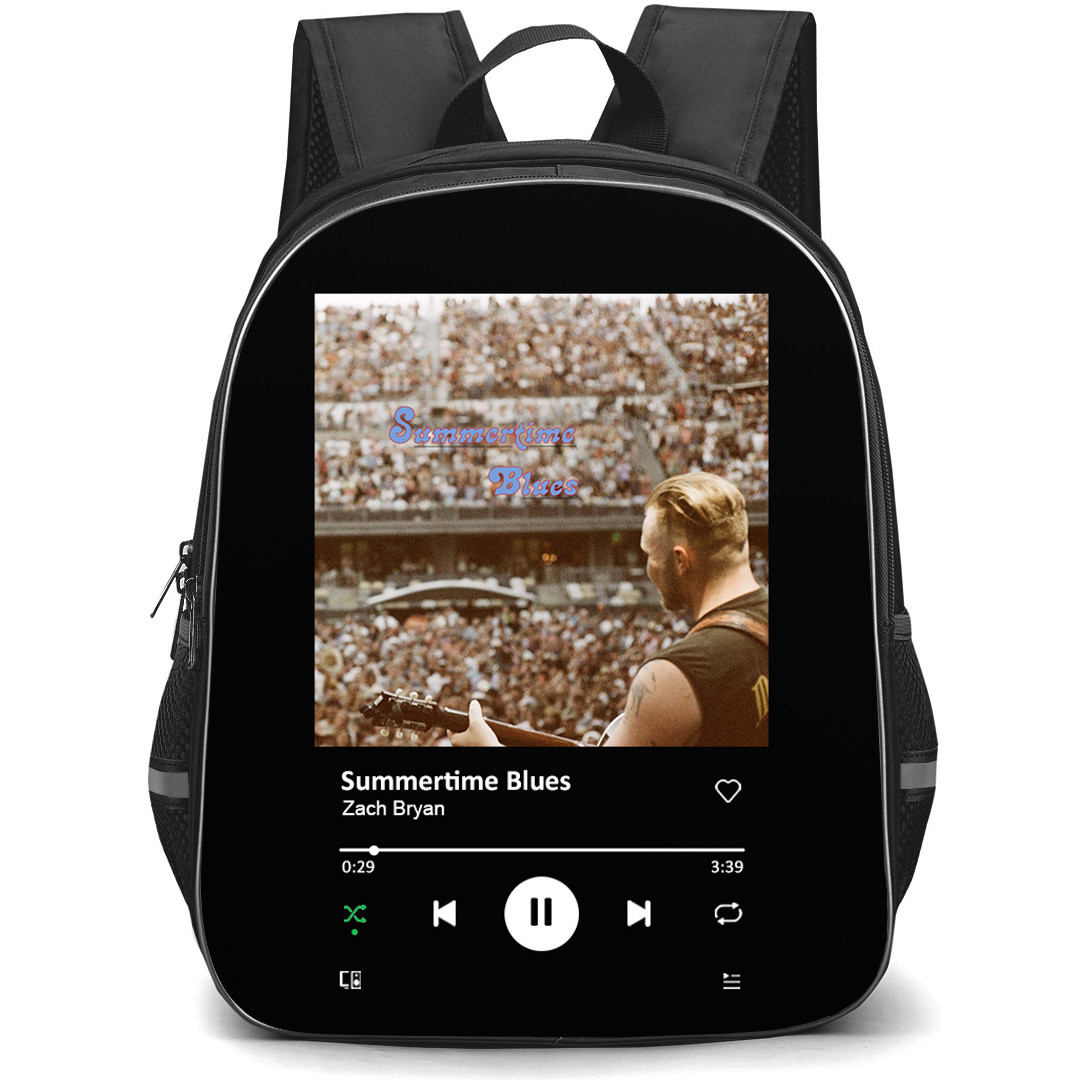 Zach Bryan Backpack School Bag StudentPack - Zach Bryan Summertime Blues Album Spotify Library Poster
