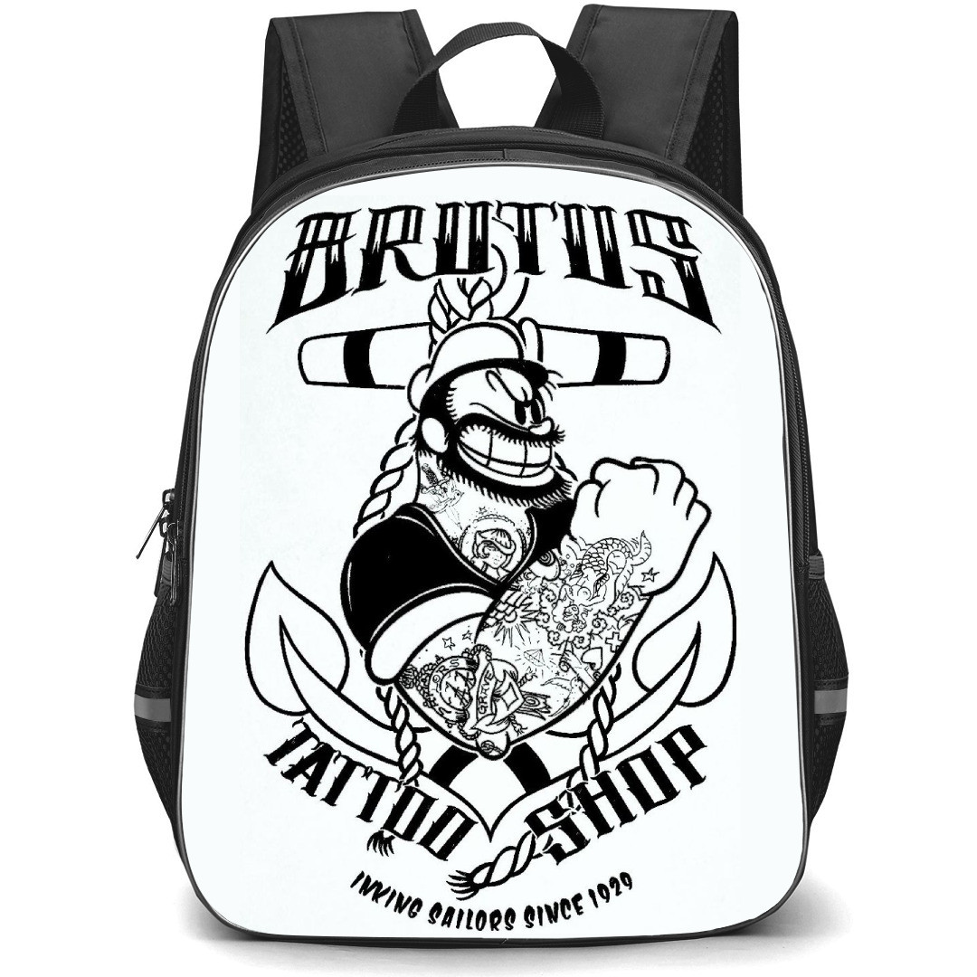 Popeye Bluto Backpack StudentPack - Bluto Portrait Black And White Cartoon Art