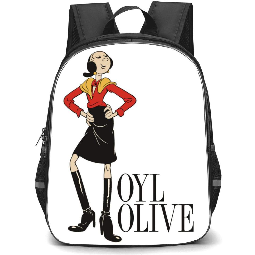 Popeye Olive Backpack StudentPack - Olive Oyl Pose White Background