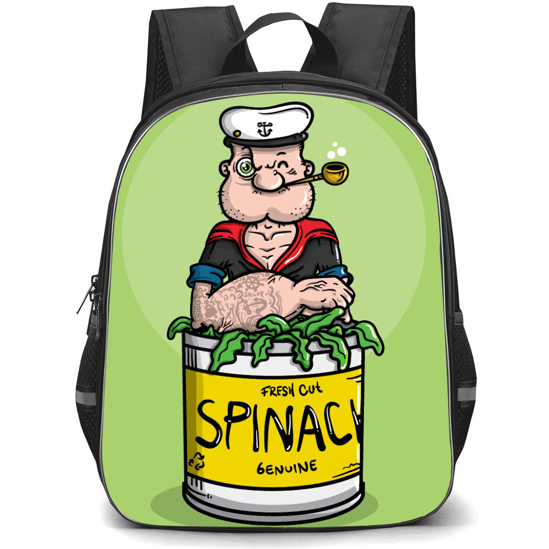 Popeye Backpack StudentPack - Popeye In A Spinach Cartoon Illustration