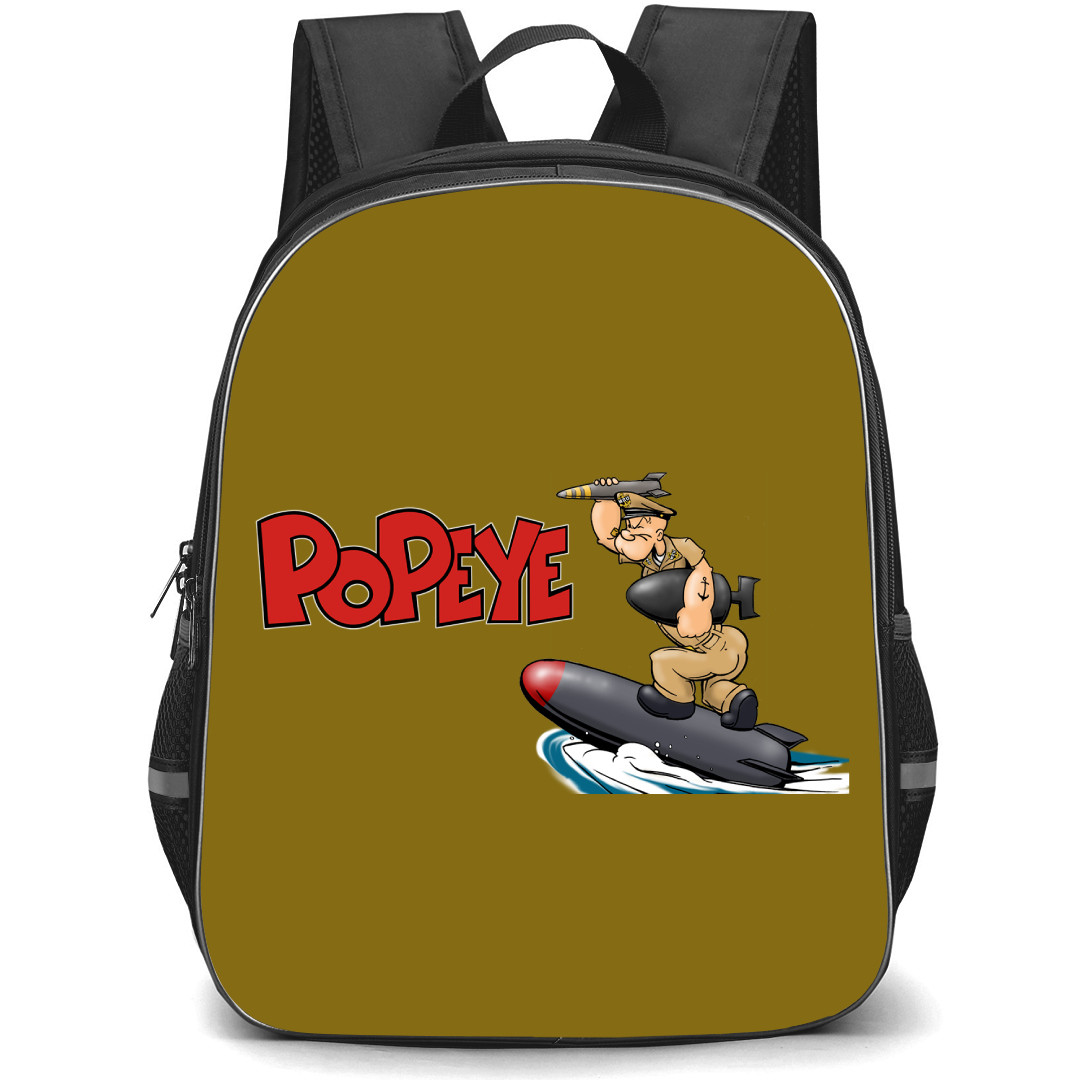 Popeye Backpack StudentPack - Popeye Standing In A Missile