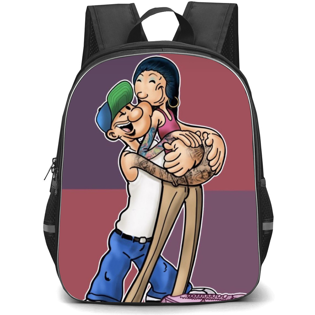 Popeye Backpack StudentPack - Popeye And Olive Gangster Outfit Drawing