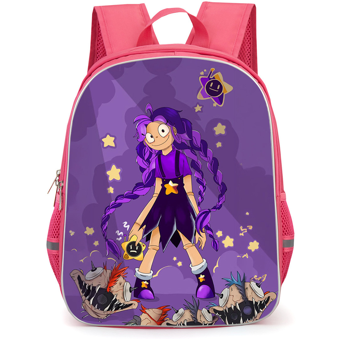 Poppy Playtime Lily Lovebraids Backpack School Bag StudentPack - Lily Lovebraids With Star Companion In Purple Dreamscape Poster