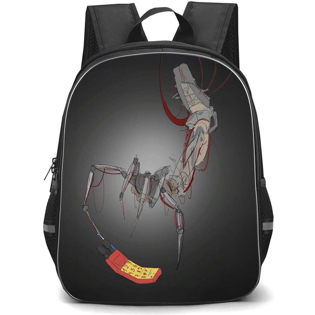 Poppy Playtime Prototype Backpack School Bag StudentPack - Prototype Sketching Art On Gray Background