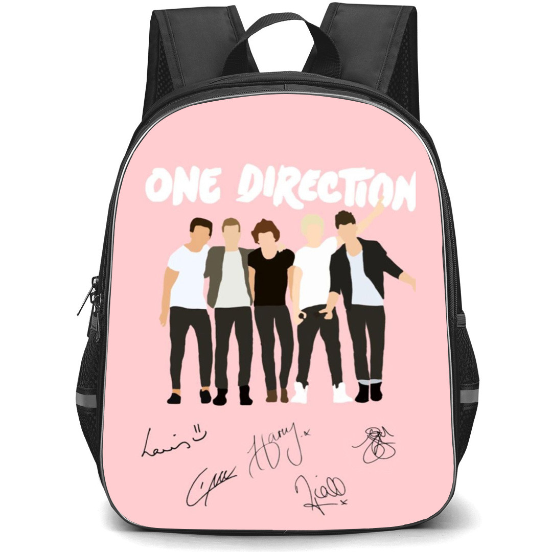 One Direction Backpack School Bag StudentPack - Autograph Portrait Vector Art Poster