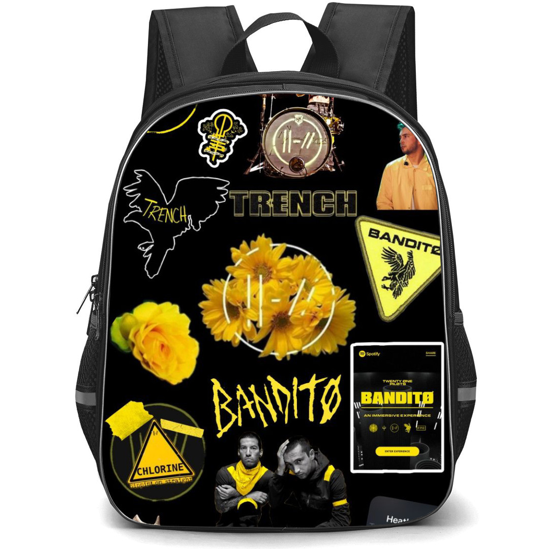 Pop Star Twenty One Pilots Backpack StudentPack - Bandito And Trench Collage Poster