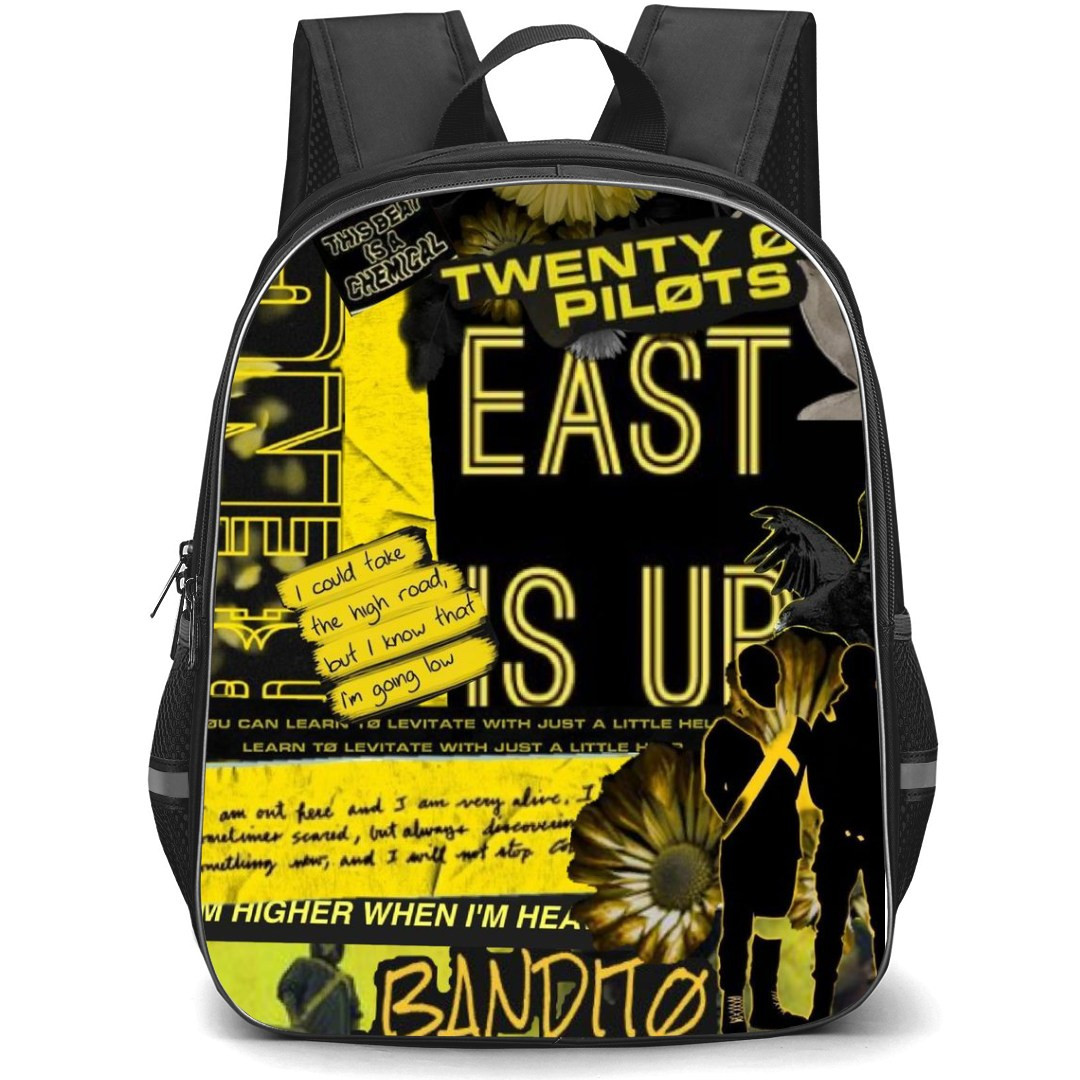 Pop Star Twenty One Pilots Backpack StudentPack - East Is Up Collage Poster
