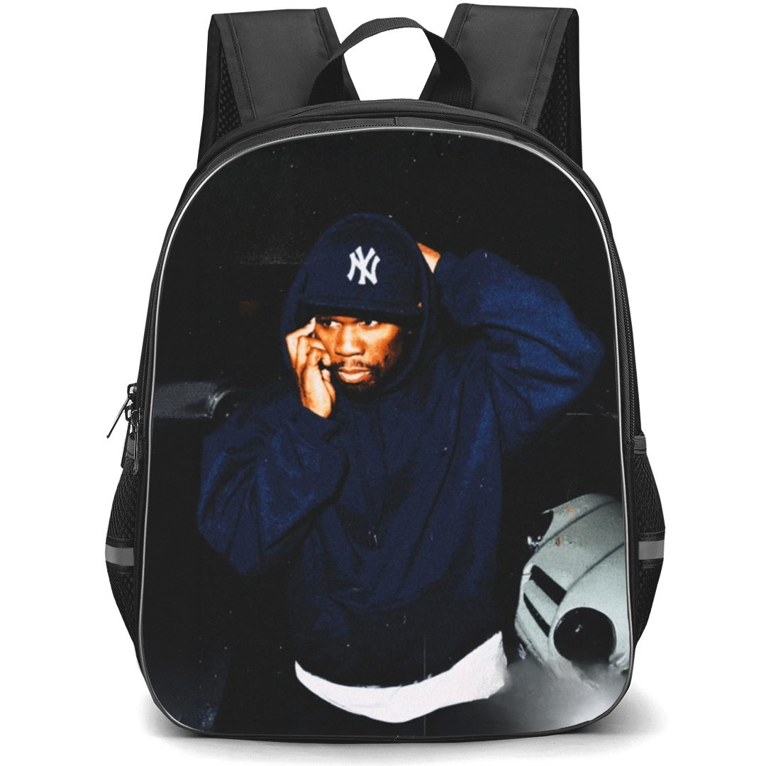 50 Cent Backpack School Bag StudentPack - Blue Hood Cap Portrait