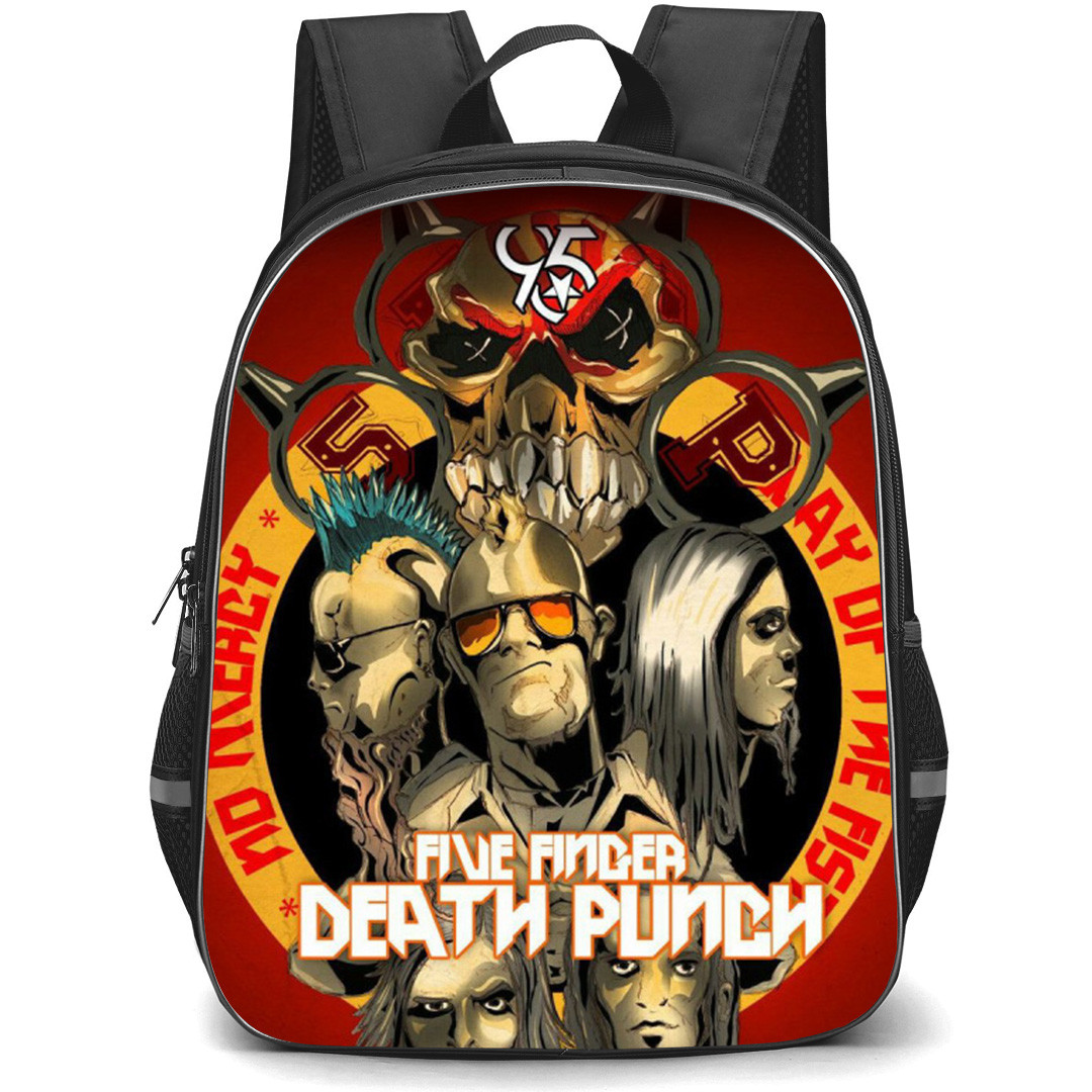 Five Finger Death Punch Backpack School Bag StudentPack - Fierce Logo Portrait Collage Poster