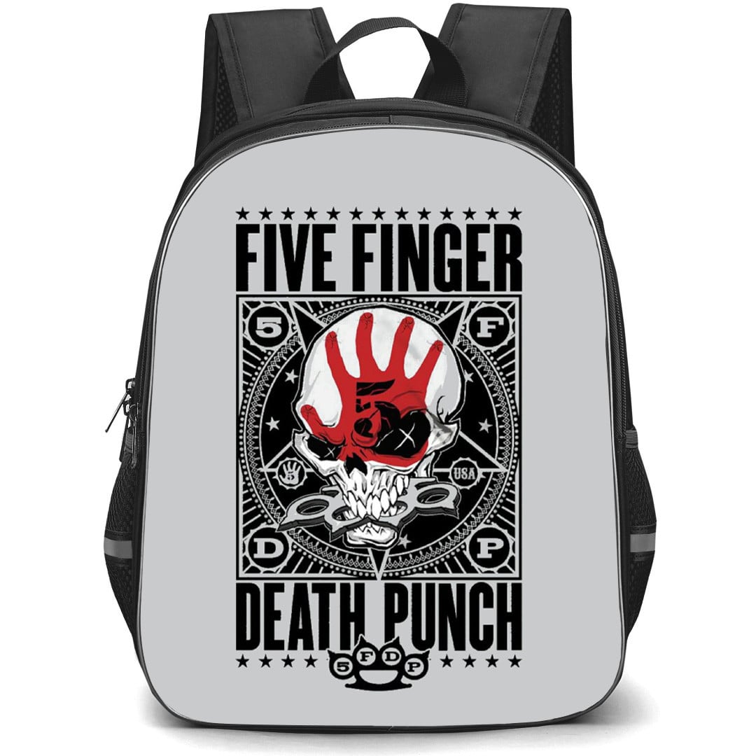 Five Finger Death Punch Backpack School Bag StudentPack - Series Skull In Gray Poster