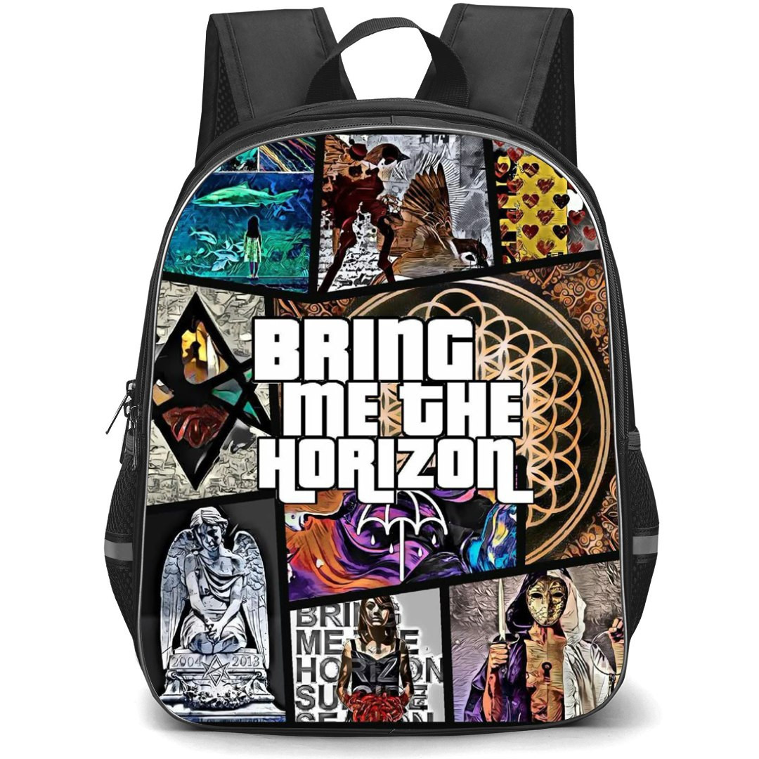 Pop Star Bring Me The Horizon Backpack StudentPack - Collage Word Art
