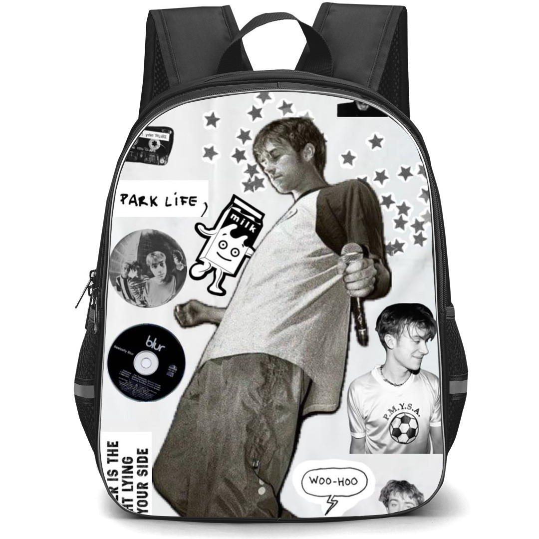 Pop Star Blur Backpack StudentPack - Damon Albarn Park Life Gray Collage