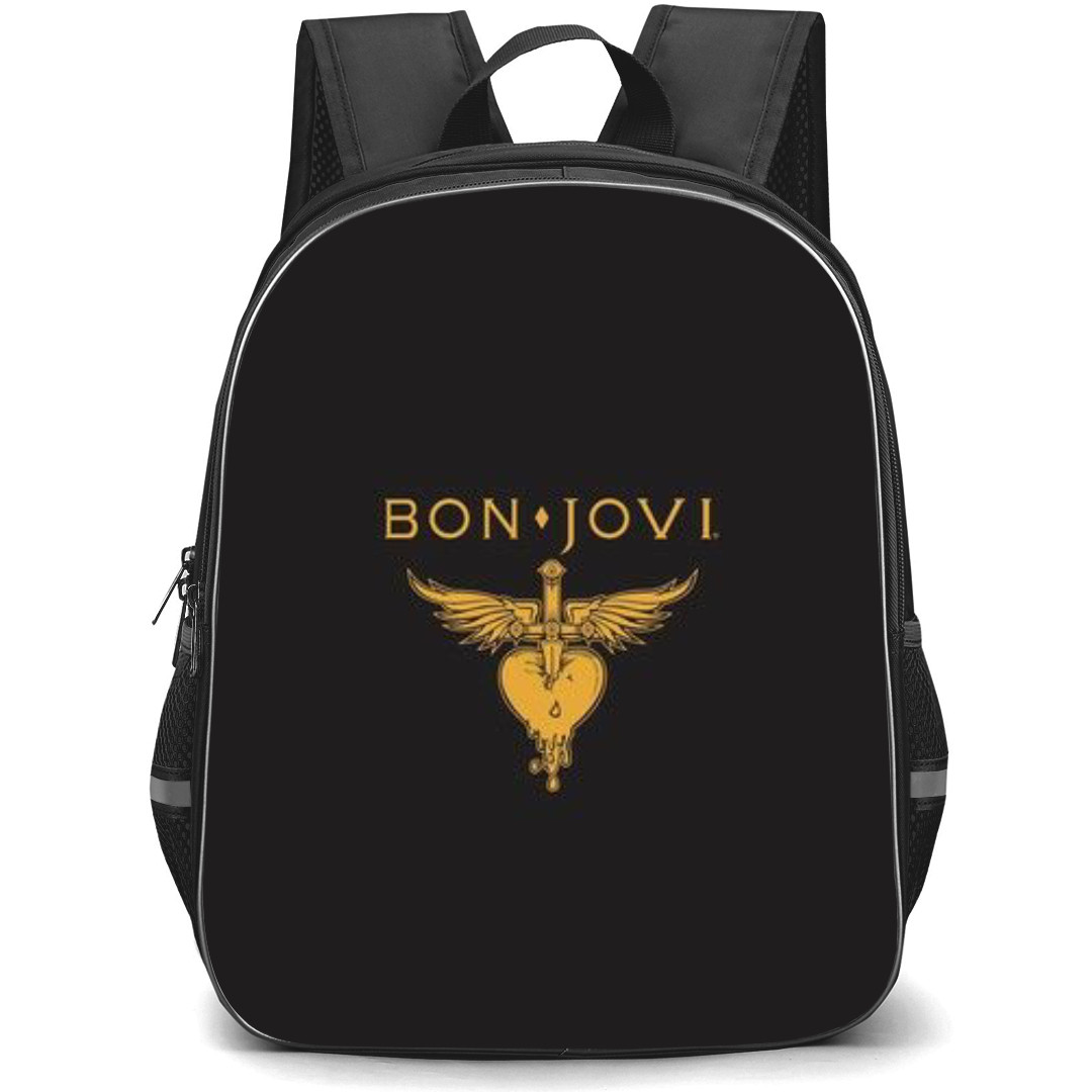 Bon Jovi Backpack StudentPack - Bon Jovi Greatest Hits Album Logo On Dark Background
