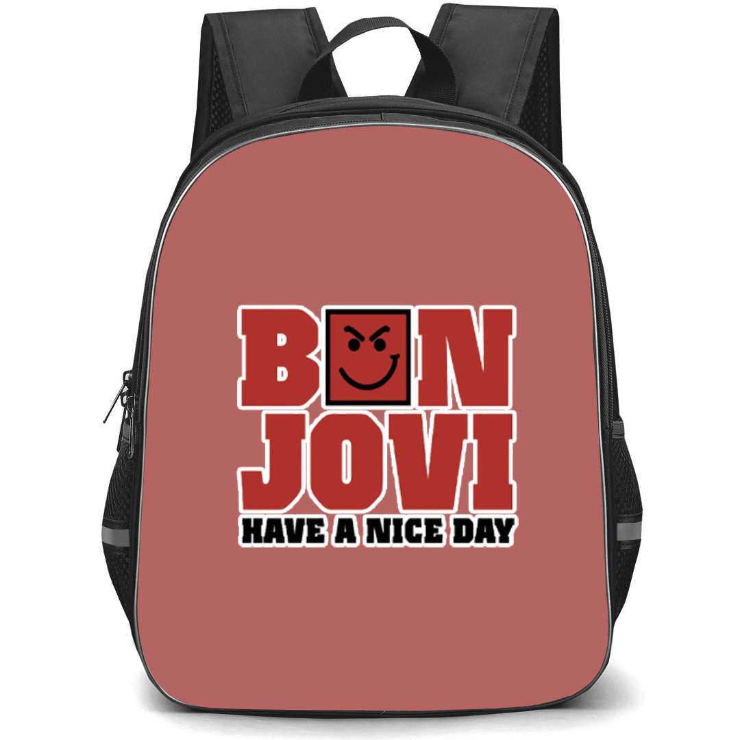 Bon Jovi Backpack StudentPack - Bon Jovi Have A Nice Day Red Emoji Sticker