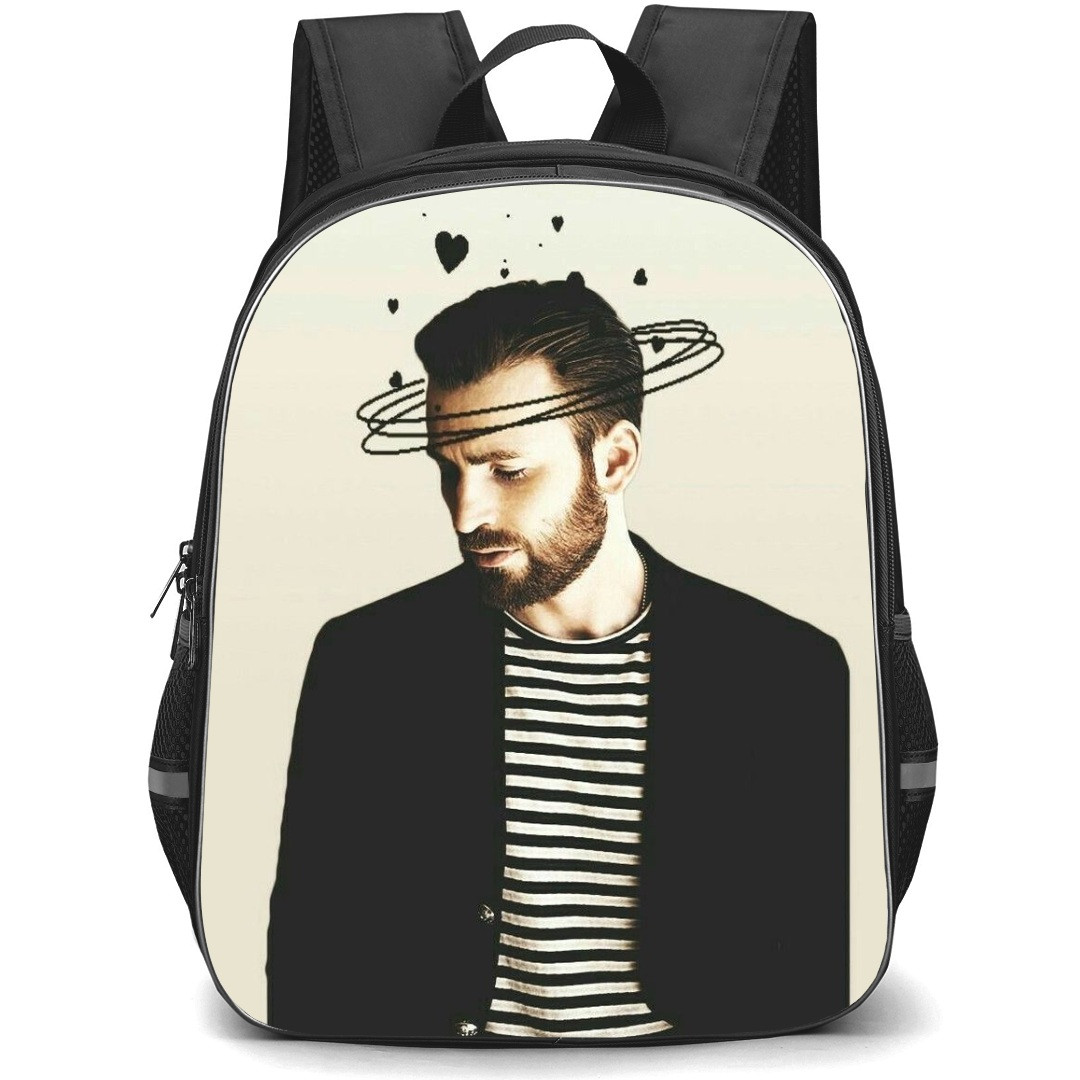 Pop Star Chris Evans Backpack StudentPack - Chris Evans Portrait Beige Background
