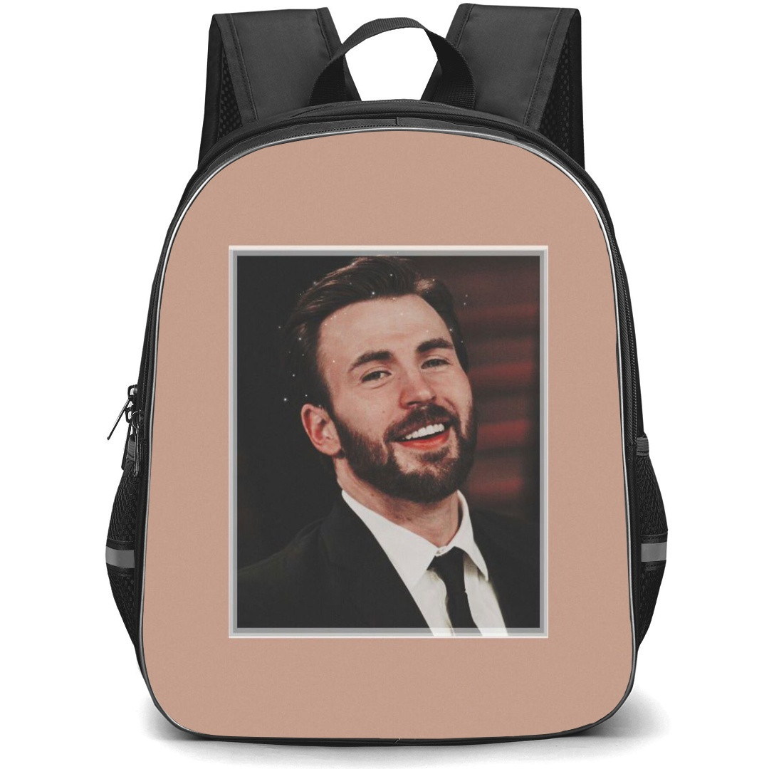 Pop Star Chris Evans Backpack StudentPack - Chris Evans Portrait Frame Brown Background