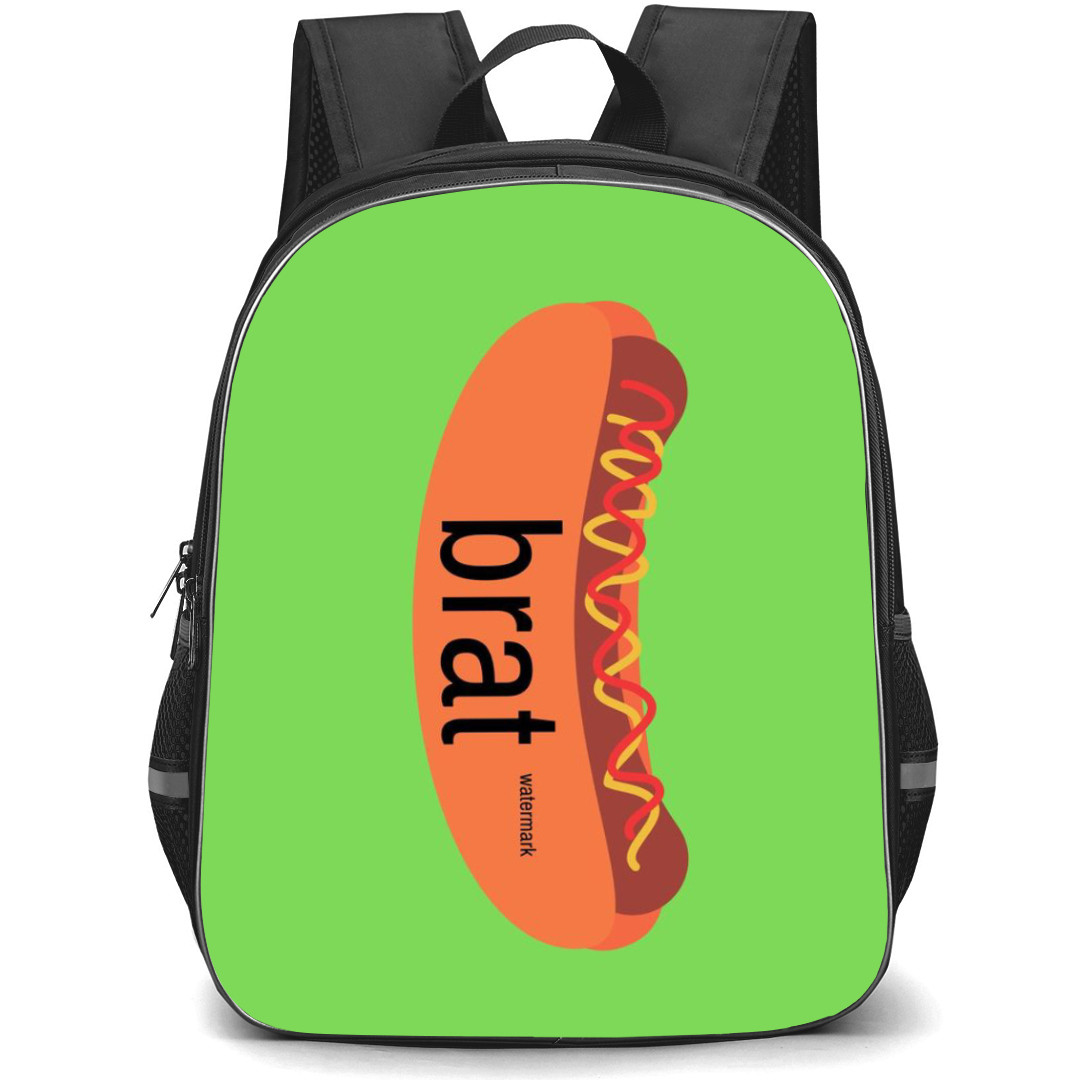 Charli XCX Backpack Student Pack - Brat On Hotdog Vector Art
