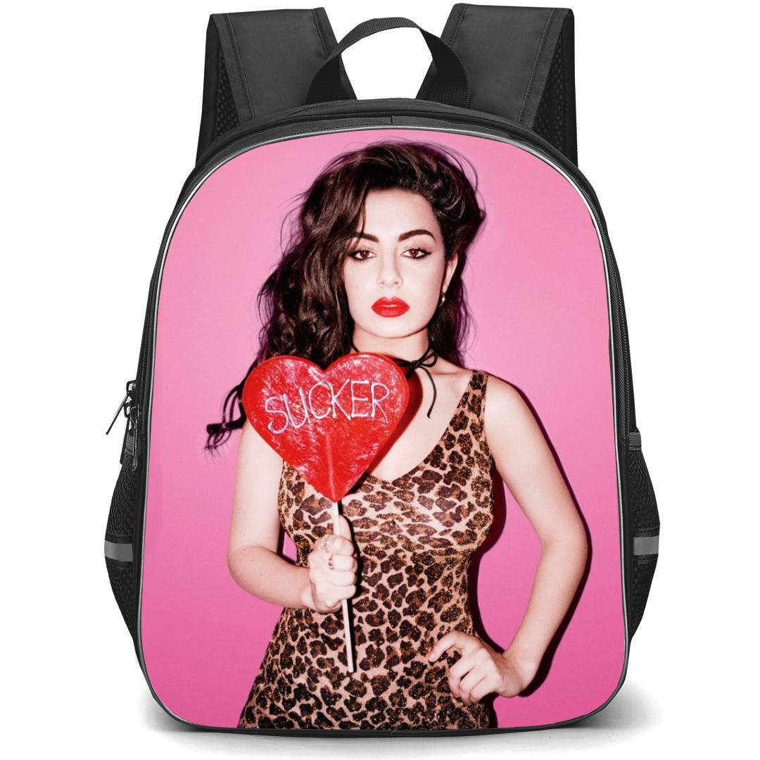 Charli XCX Backpack Student Pack - Charli XCX Pose Brat Background