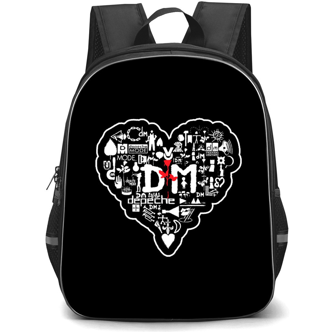 Depeche Mode Backpack School Bag StudentPack - Depeche Mode Heart Shape Collage Sticker