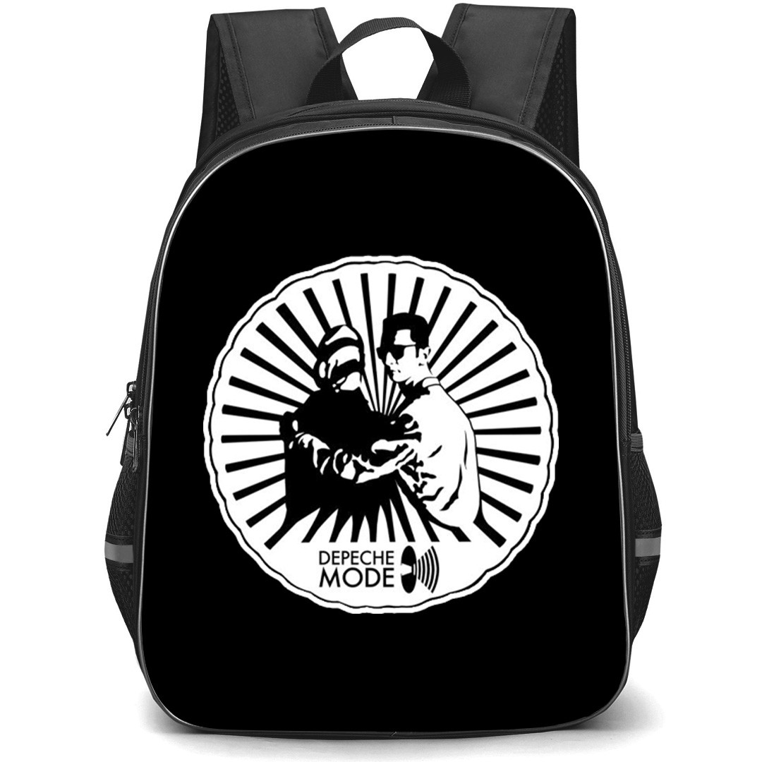 Depeche Mode Backpack School Bag StudentPack - Depeche Mode Silhouette Style Round Sticker