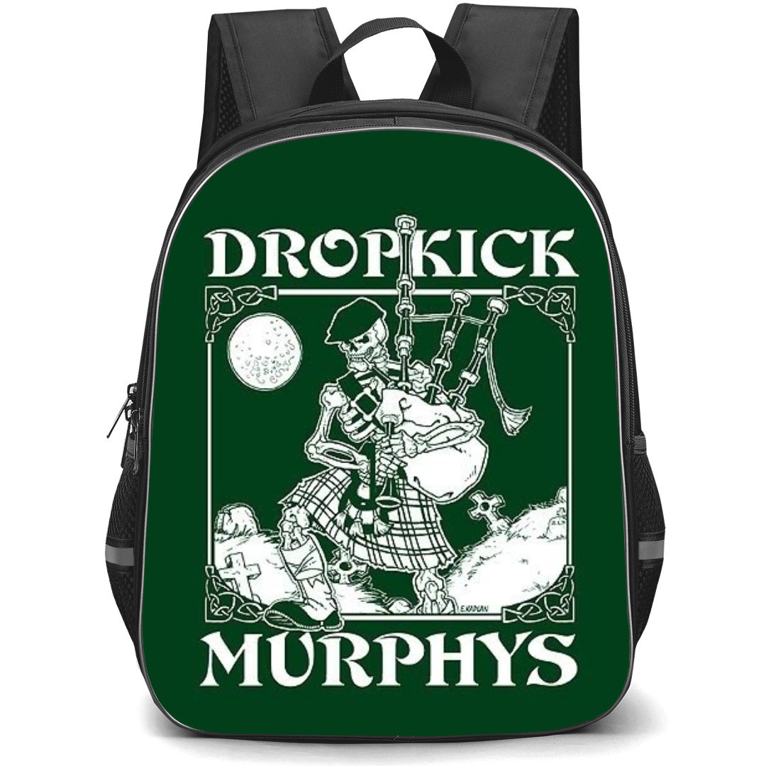 Dropkick Murphys Backpack StudentPack - Dropkick Murphys Play Crack The Sky Album Logo On Green Background