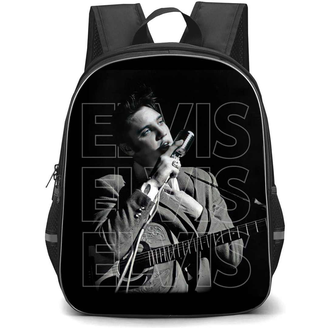 Elvis Presley Backpack School Bag StudentPack - Grayscale Singing Portrait Poster
