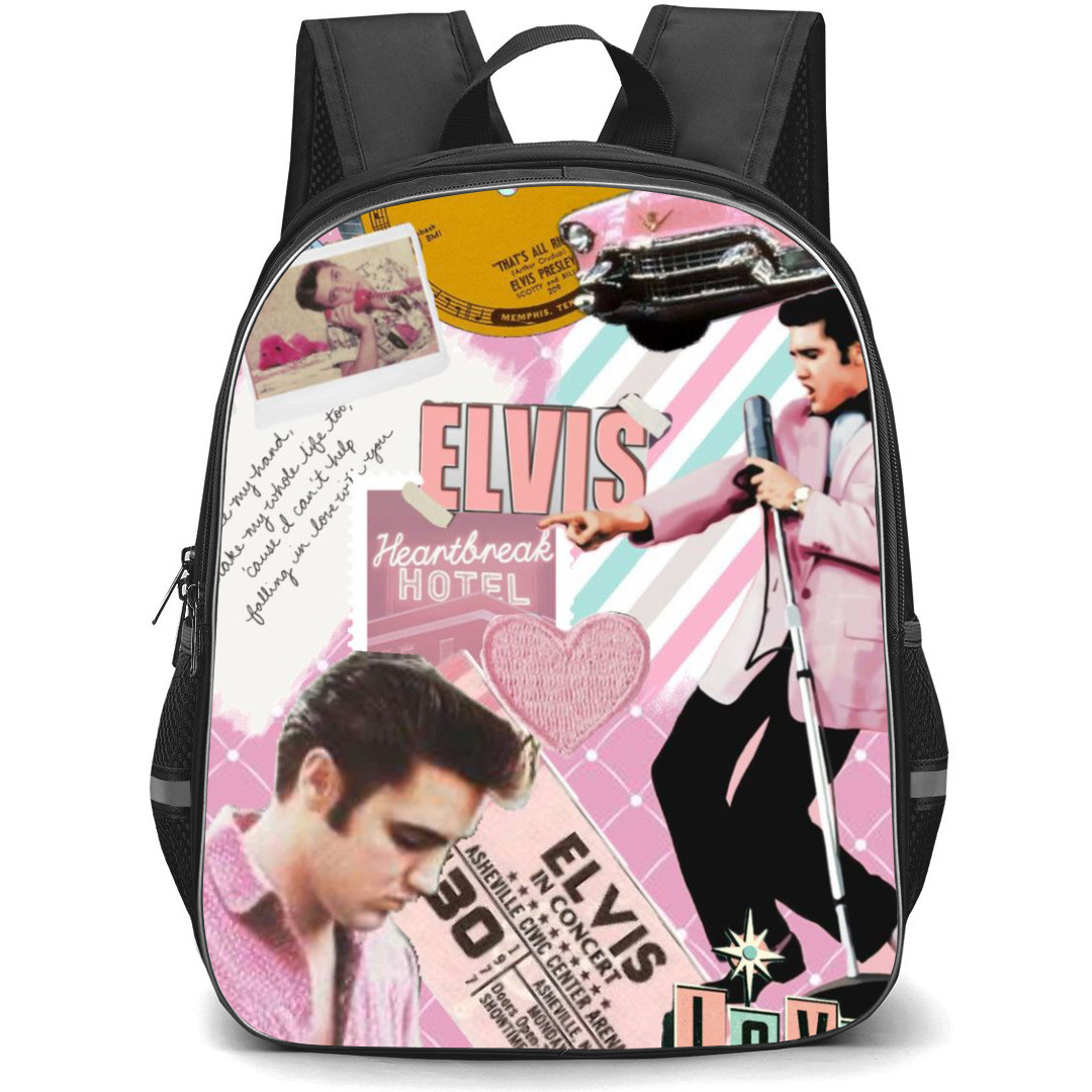 Elvis Presley Backpack School Bag StudentPack - Pink Theme Portrait Collage Poster