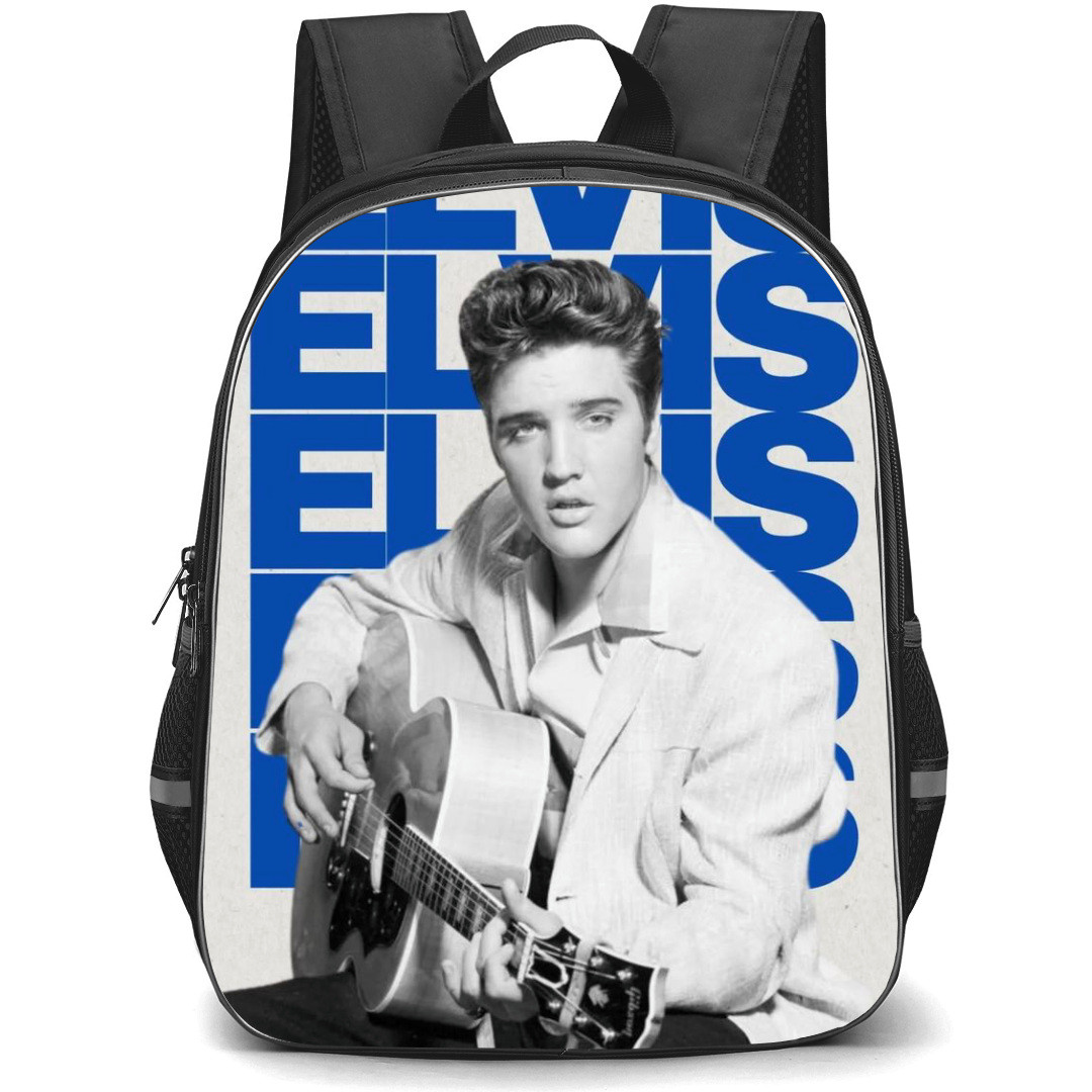 Elvis Presley Backpack School Bag StudentPack - Playing Guitar Portrait Grayscale Poster