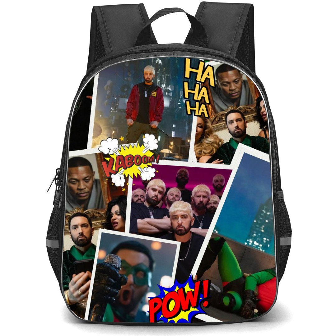 Eminem Backpack StudentPack - Eminem Houdini Comic Text Collage