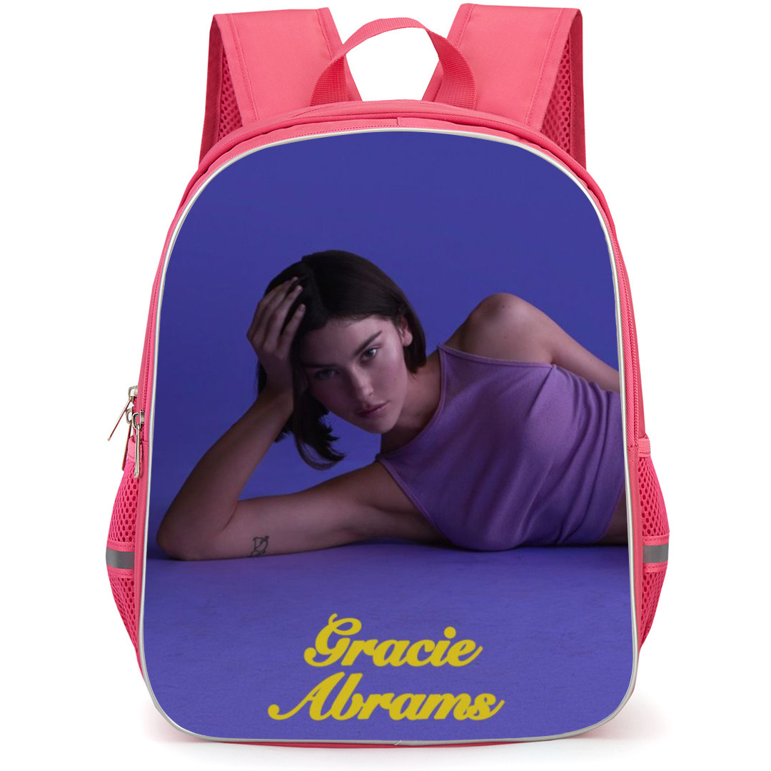 Gracie Abrams Backpack StudentPack - Gracie Abrams Half Laying On Purple Background