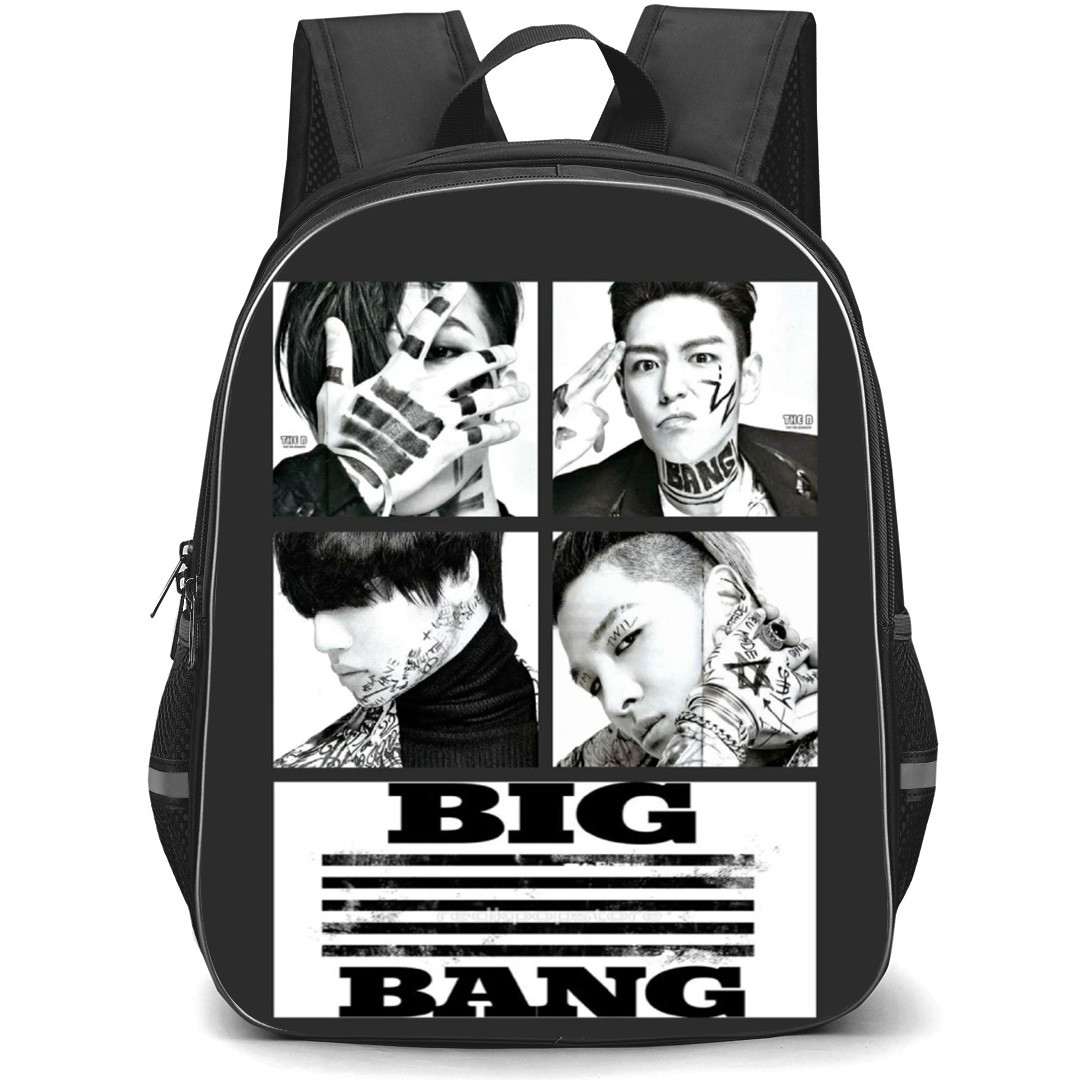 G Dragon Backpack School Bag StudentPack - Grayscale Fierce Portrait Collage