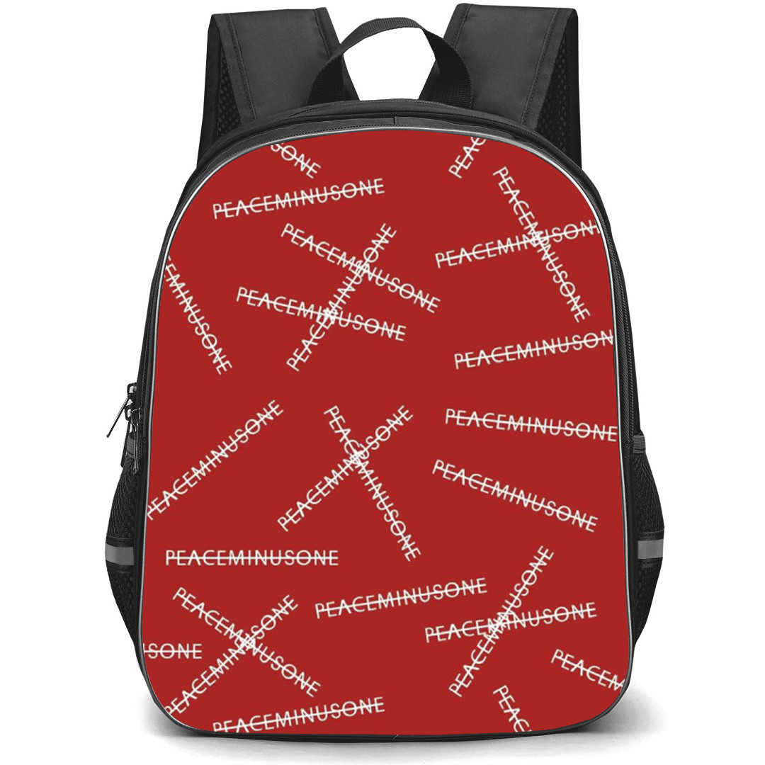 G Dragon Backpack School Bag StudentPack - Peace Minus One Pattern On Red Background