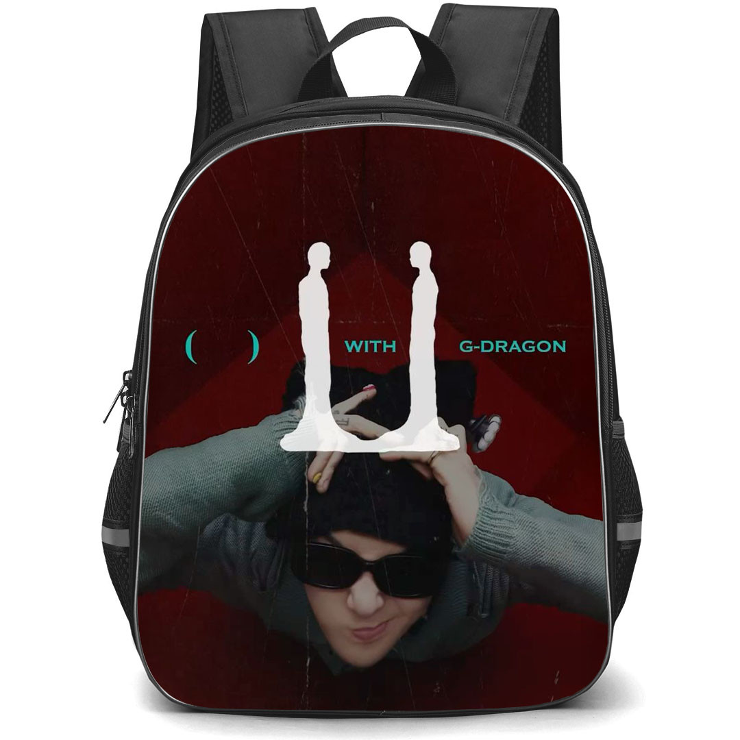 G Dragon Backpack School Bag StudentPack - G Dragon Looking Up On Red Background Poster