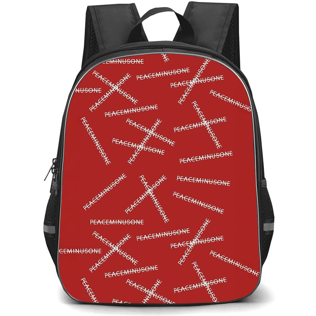 G Dragon Backpack School Bag StudentPack - G Dragon PEACEMINUSONE Pattern Art On Red Background