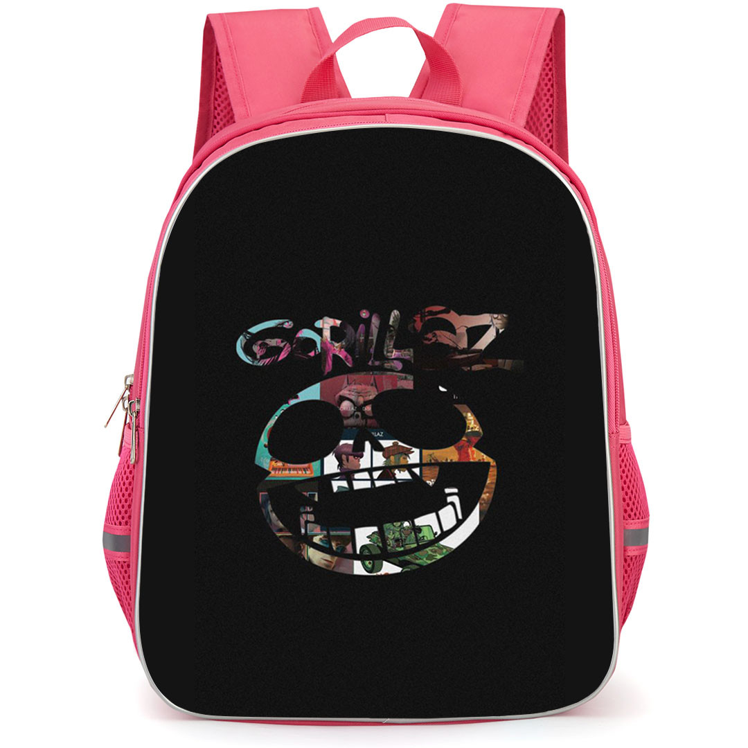 Gorillaz Backpack StudentPack - Gorillaz 2D Smiling Avatar On Black Background
