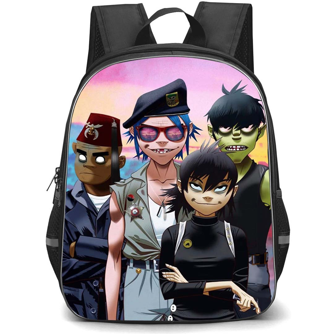 Gorillaz Backpack StudentPack - Gorillaz Band Members At The Beach Illustration Art Poster