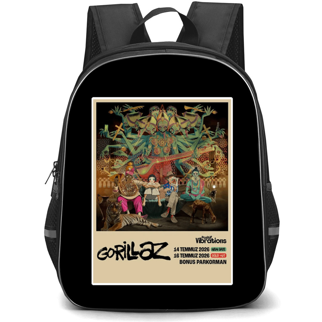 Gorillaz Backpack School Bag StudentPack - Gorillaz Pozitif Vibrations Poster