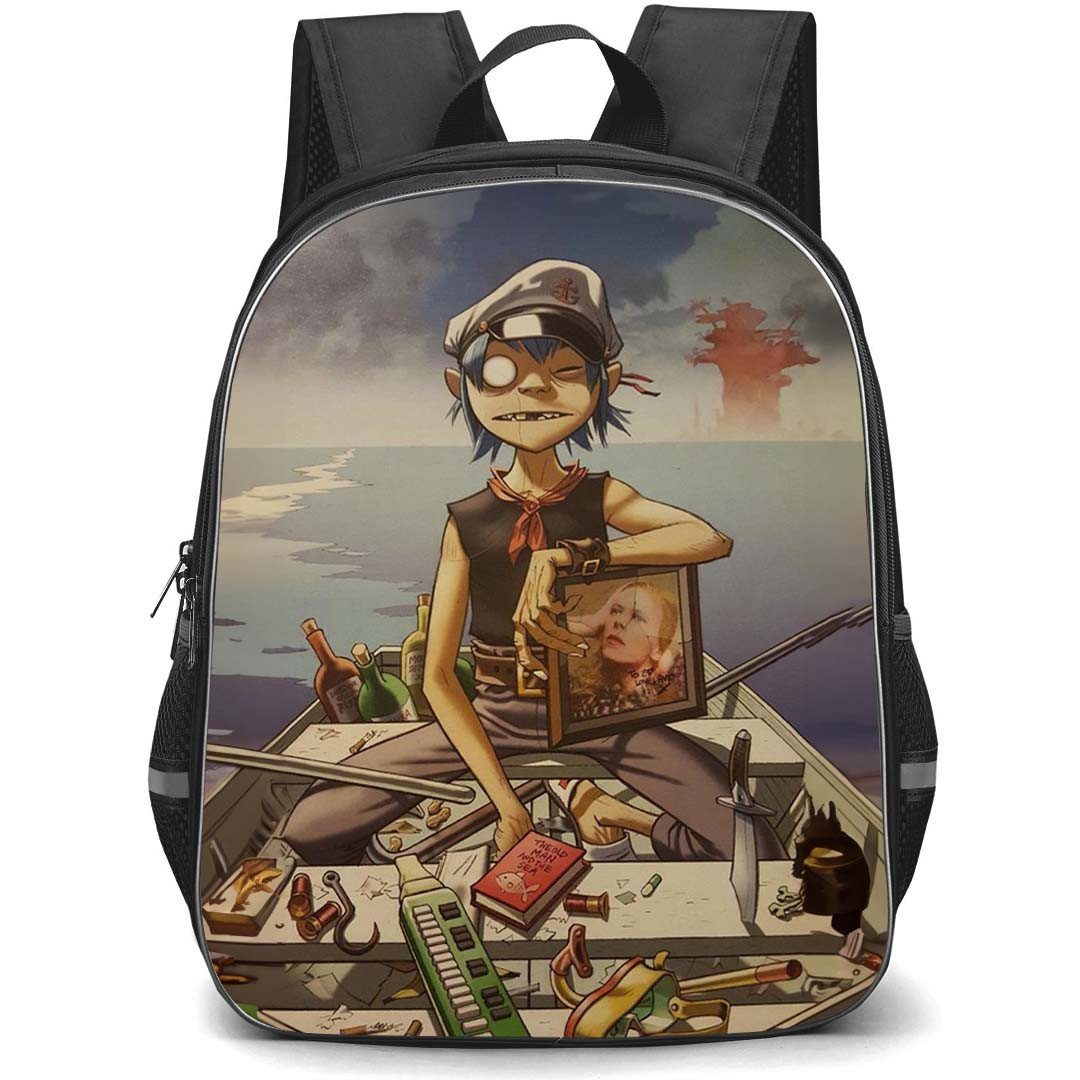 Gorillaz Backpack StudentPack - Gorillaz Sitting On Boat Drawing Poster