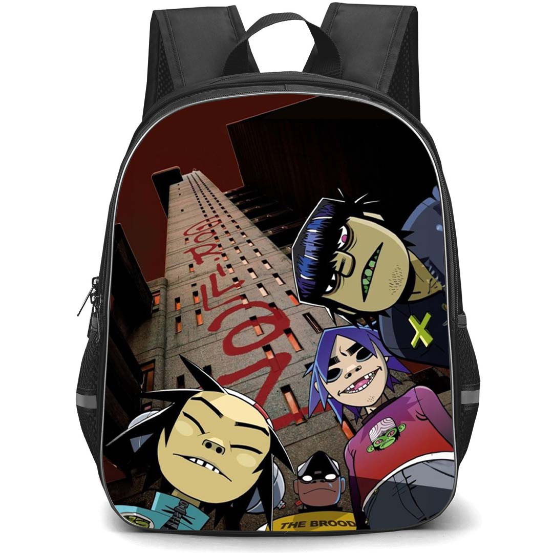 Gorillaz Backpack StudentPack - Gorillaz Taking Selfie Illustration Art Poster